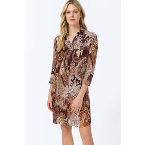 Craig Taylor Women’s Medium Brown Paisley Button Up Dress